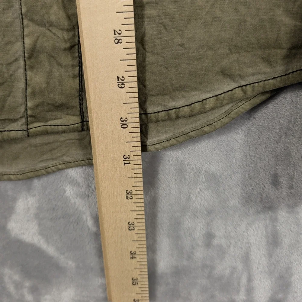 Zimego Military Shirt Mens XXL Button up Long sleeve Green Stretch Rodeo Ranch